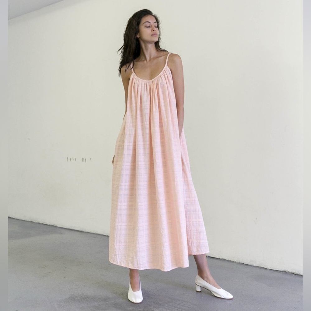 Mara Hoffman Womenās Small Pink Fiona Dress Organic Cotton Maxi Oversized.